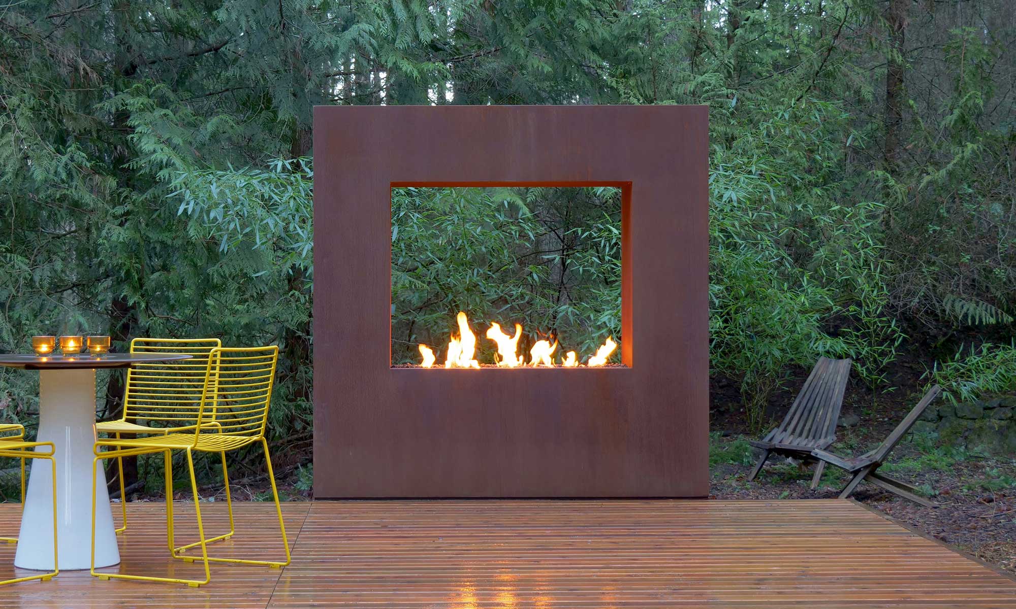Outdoor Corten Fireplaces - Kodo