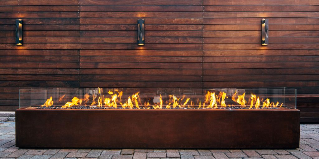 Custom Komodo 12-foot fire pit in Corten Steel