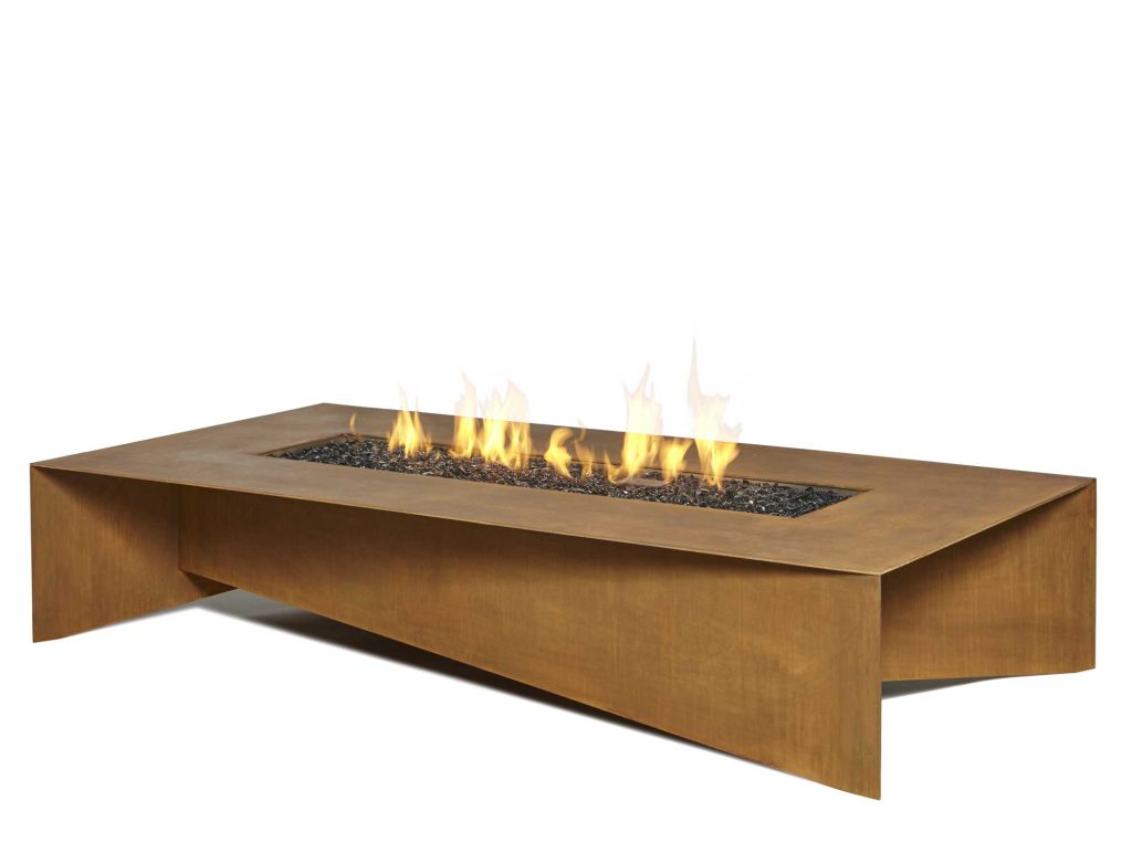 Fold-72-Corten Gas Fire Pit Table