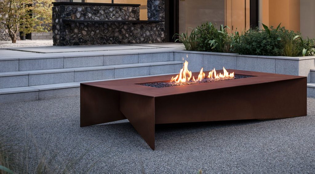 Fold 72 Corten Modern Fire Table