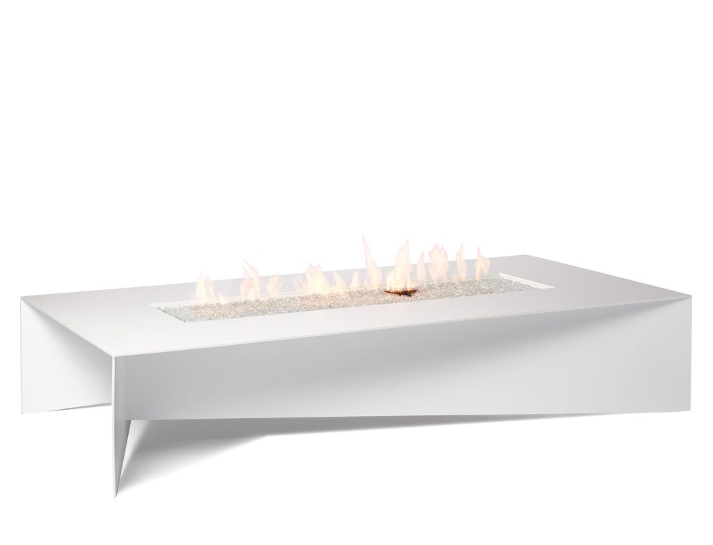 Fold-72 Modern Fire Table White