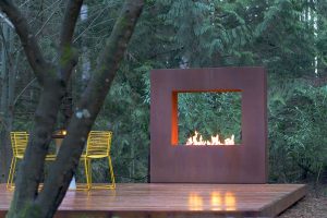 Kodo Corten Modern Outdoor Fireplace