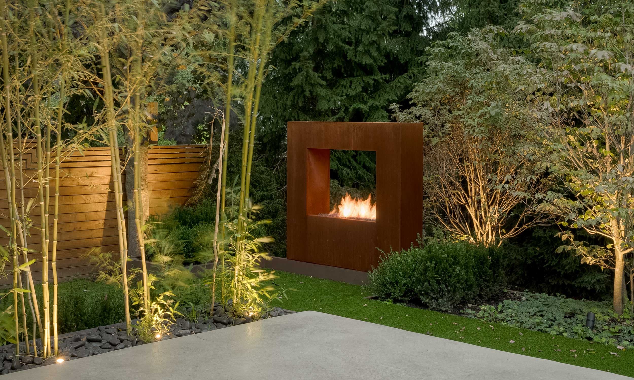 Kodo Corten Modern Outdoor Fireplace | Paloform USA