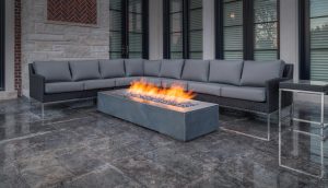 Robata 72 Linear Fire Pit - Charcoal - Traditional Patio