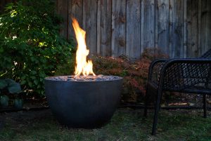 Soba Concrete Gas Fire Bowl - Charcoal