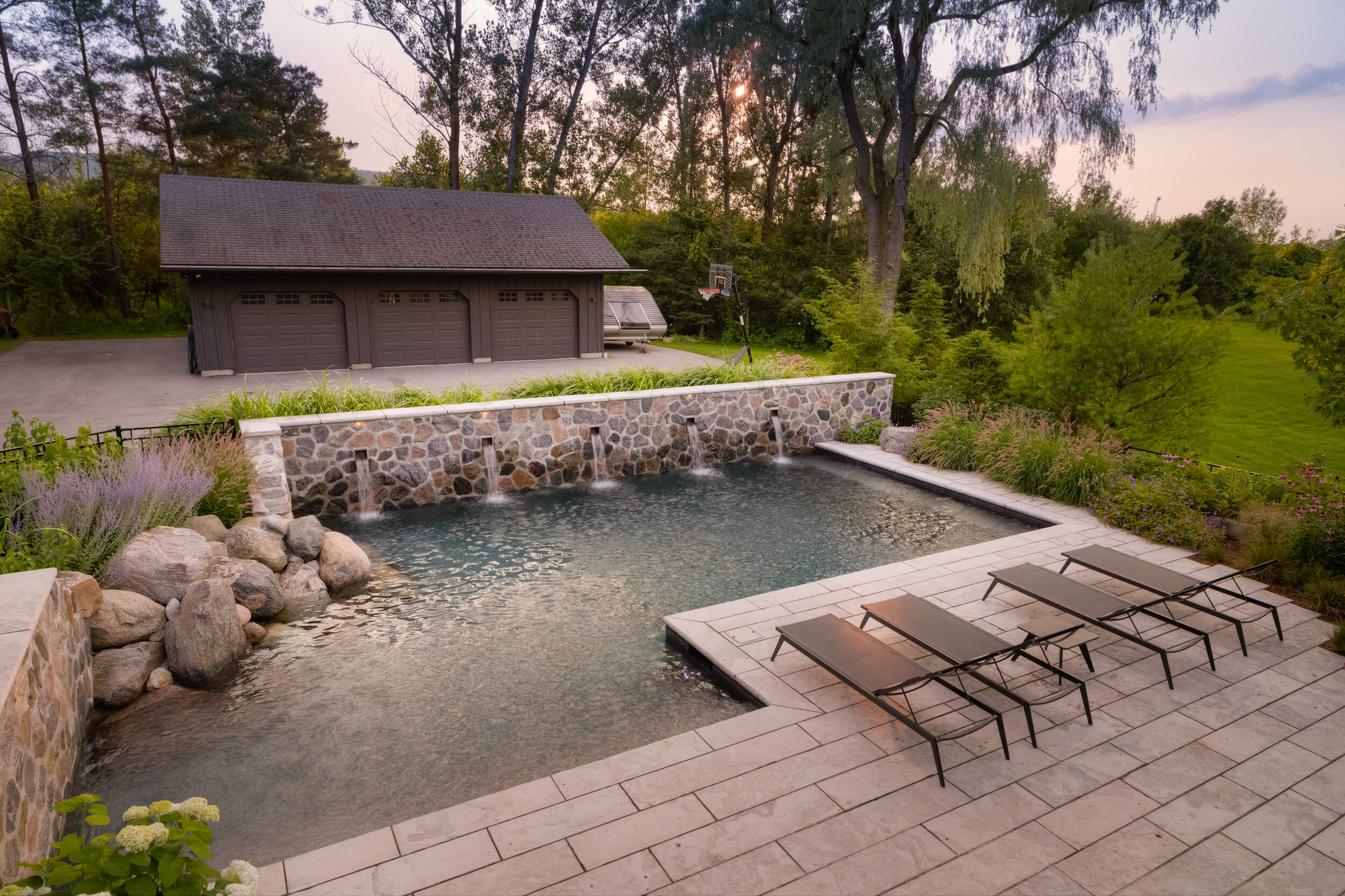 Caldera Modern Outdoor Living in Nottawa with Paloform’s Caldera Fire Pit