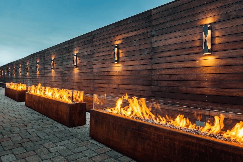 Align Fire with Architectural Lines | modern fire pit ideas for rooftops and terraces