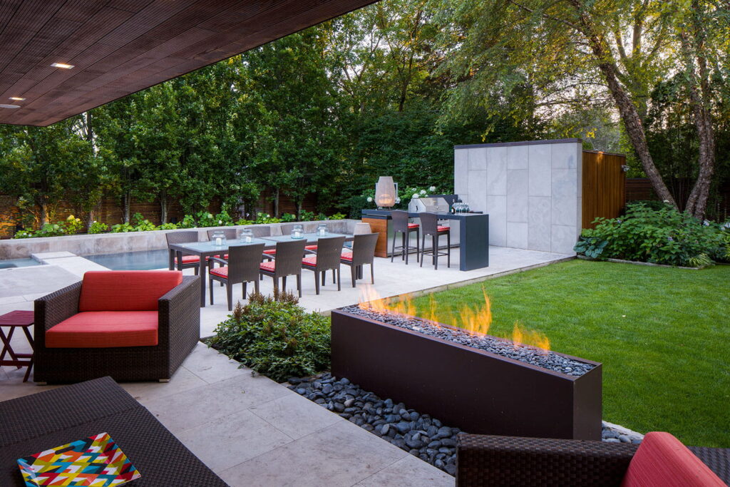 Linear shape Firepit